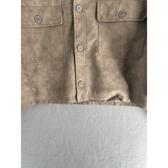 Wild Fable Faux Suede Jacket Womens Small Long Sleeve Designer Coat Button Up - Picture 2 of 12